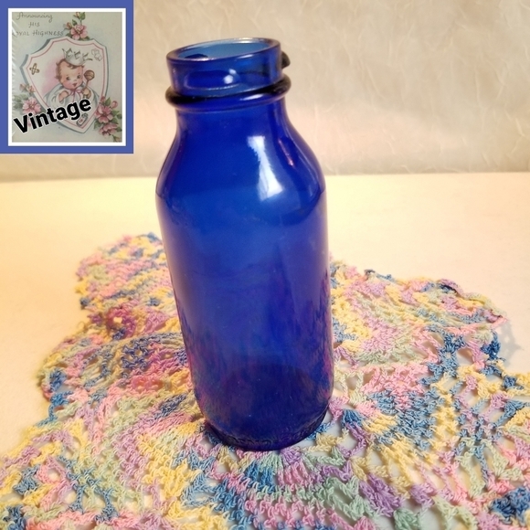 Bromo-Seltzer Emerson Drug Co 5" Cobalt Blue - Picture 2 of 9